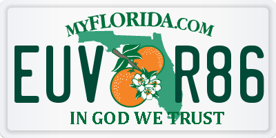 FL license plate EUVR86