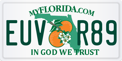 FL license plate EUVR89