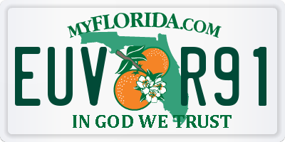 FL license plate EUVR91