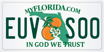 FL license plate EUVS00