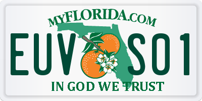 FL license plate EUVS01