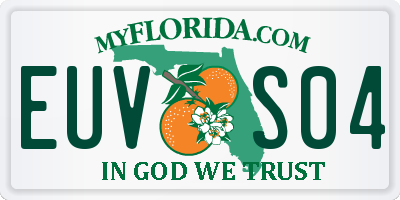 FL license plate EUVS04