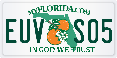 FL license plate EUVS05