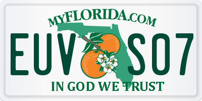 FL license plate EUVS07