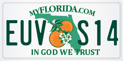 FL license plate EUVS14