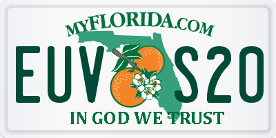 FL license plate EUVS20