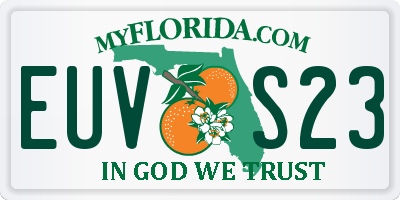 FL license plate EUVS23