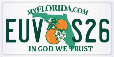 FL license plate EUVS26