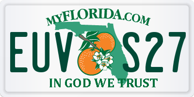 FL license plate EUVS27