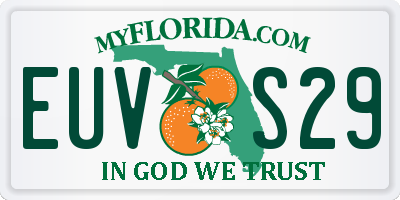 FL license plate EUVS29