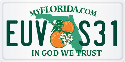 FL license plate EUVS31