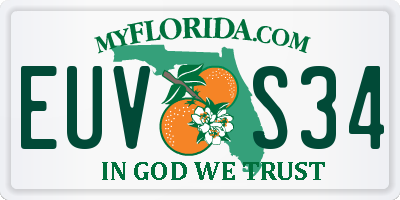 FL license plate EUVS34