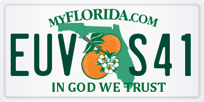 FL license plate EUVS41