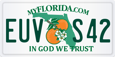 FL license plate EUVS42