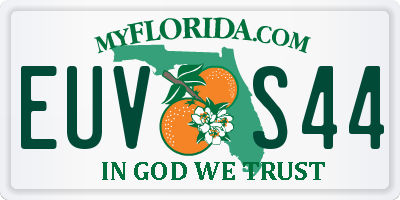 FL license plate EUVS44
