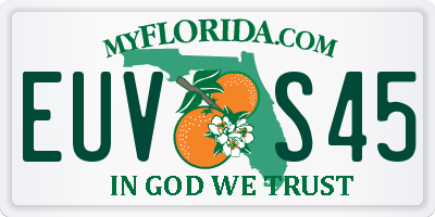 FL license plate EUVS45