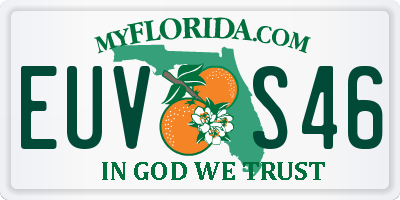 FL license plate EUVS46