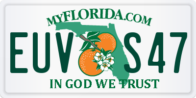 FL license plate EUVS47