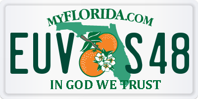 FL license plate EUVS48