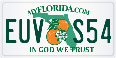 FL license plate EUVS54