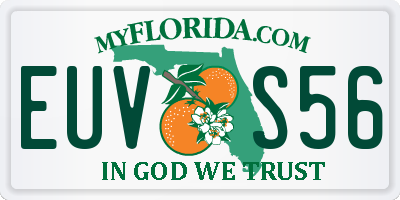 FL license plate EUVS56