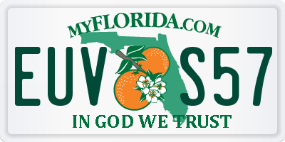 FL license plate EUVS57