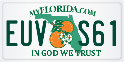 FL license plate EUVS61