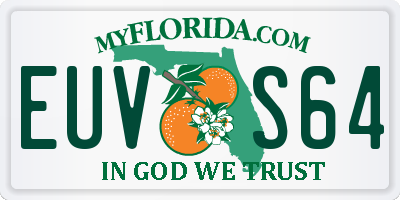 FL license plate EUVS64