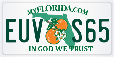 FL license plate EUVS65