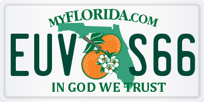 FL license plate EUVS66