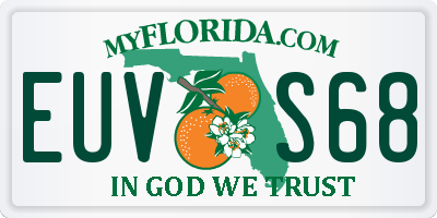 FL license plate EUVS68