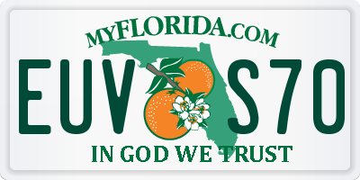 FL license plate EUVS70