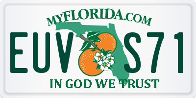 FL license plate EUVS71