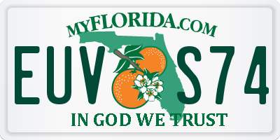 FL license plate EUVS74