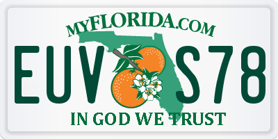 FL license plate EUVS78