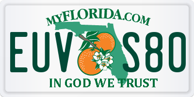 FL license plate EUVS80