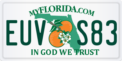 FL license plate EUVS83
