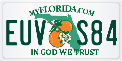 FL license plate EUVS84