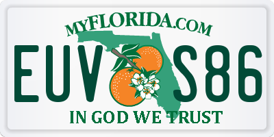 FL license plate EUVS86