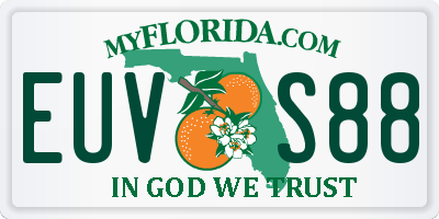 FL license plate EUVS88