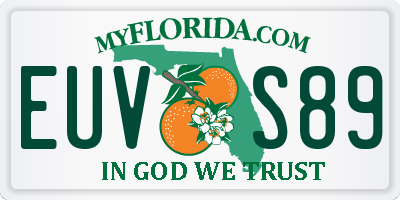 FL license plate EUVS89