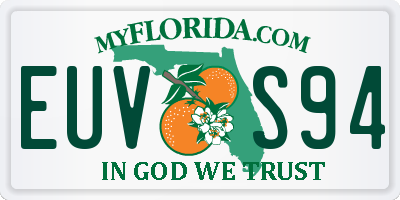 FL license plate EUVS94