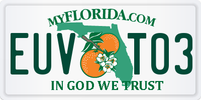 FL license plate EUVT03