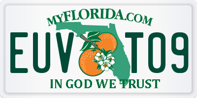FL license plate EUVT09