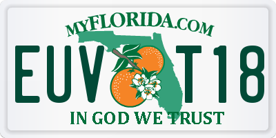 FL license plate EUVT18