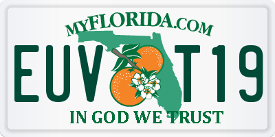 FL license plate EUVT19