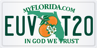 FL license plate EUVT20