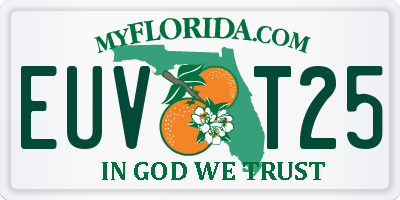 FL license plate EUVT25