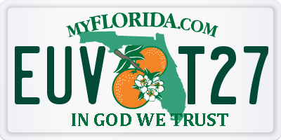 FL license plate EUVT27