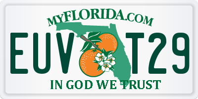 FL license plate EUVT29